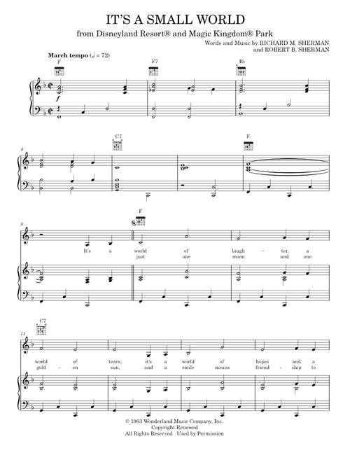 It's A Small World - Julie Andrews, Sherman Brothers (Piano-Vocal-Guitar)