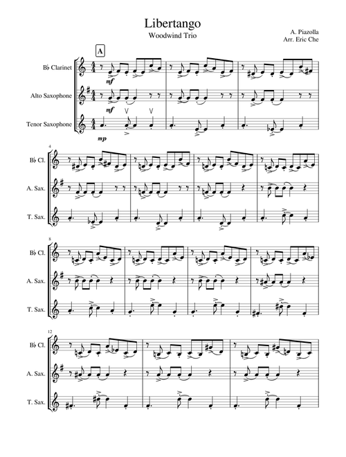 Libertango Woodwind Trio