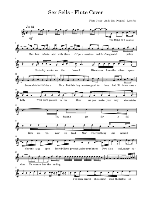 Sex Sells – Lovejoy  Sex Sells - Flute Cover