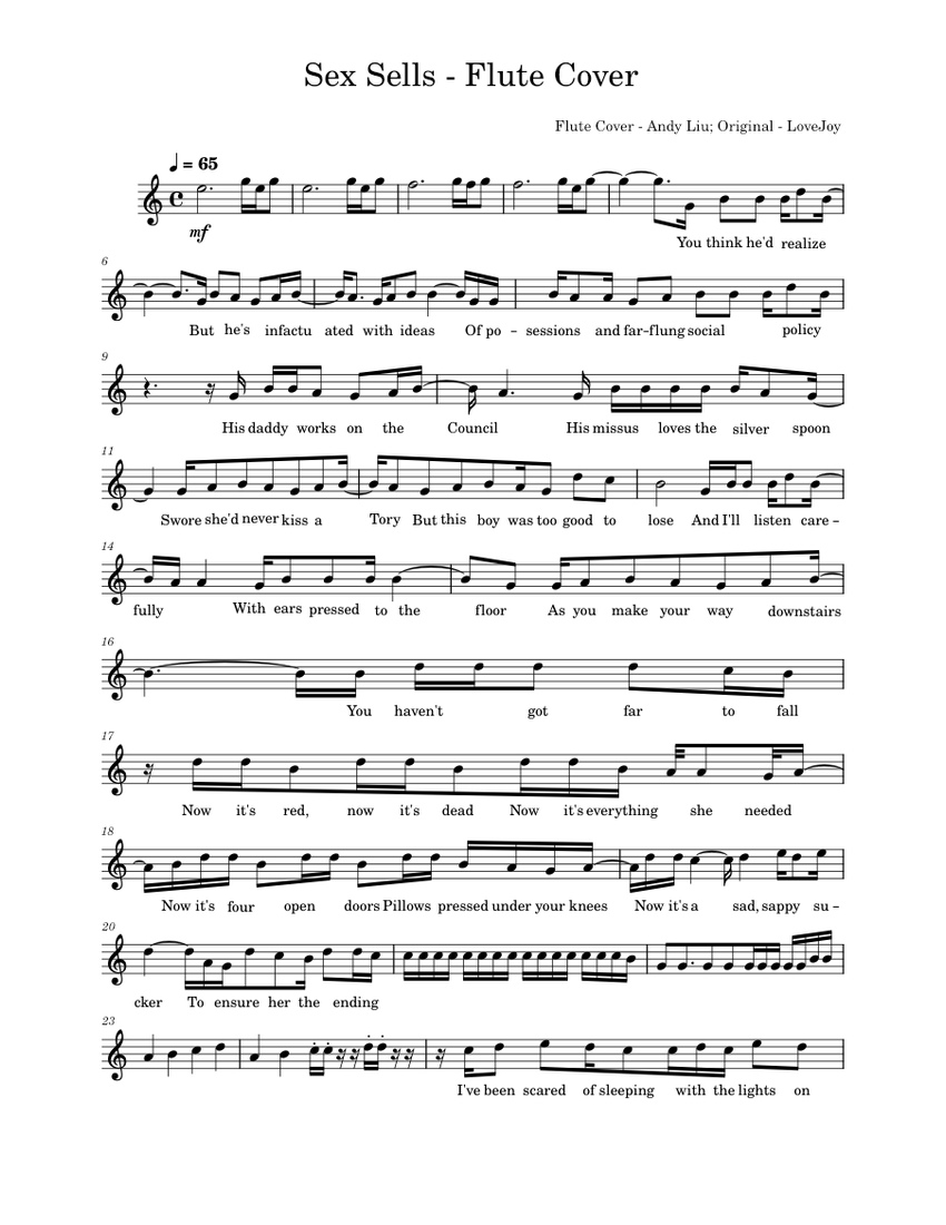Sex Sells Lovejoy Sex Sells Flute Cover Sheet music for Flute (Solo)