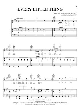 Free Every Little Thing by The Beatles sheet music | Download PDF