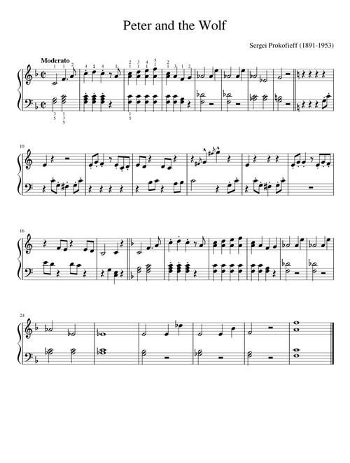 Peter and the Wolf - Piano Easy version