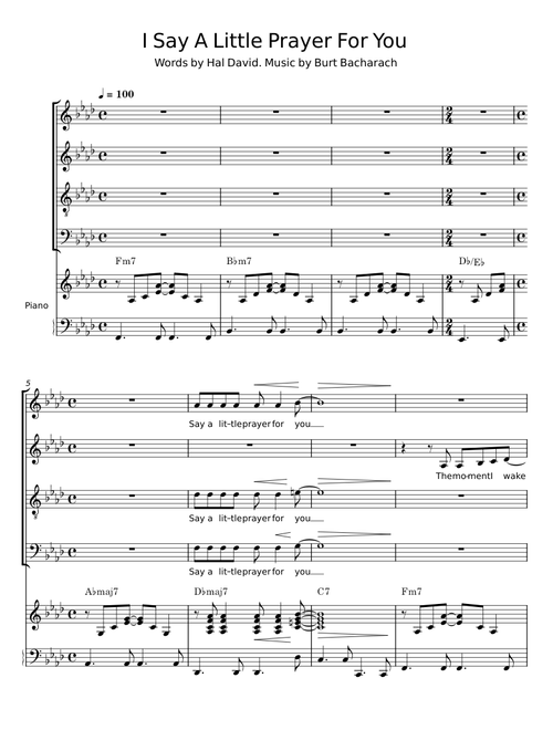 I Say a Little Prayer for you - Burt Bacharah;Hal David