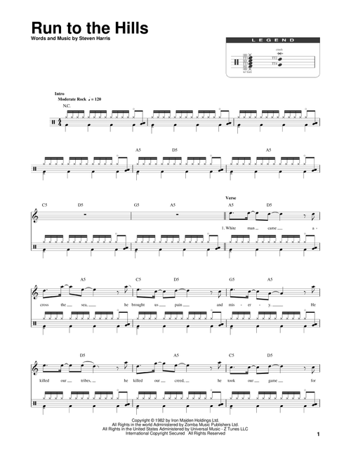 Run To The Hills - Iron Maiden (Drum Transcription)