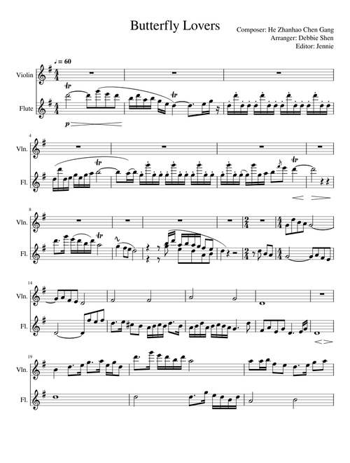 Butterfly Lovers violin flute