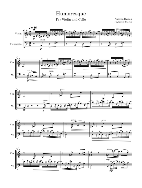 Humoresque for Violin and Cello