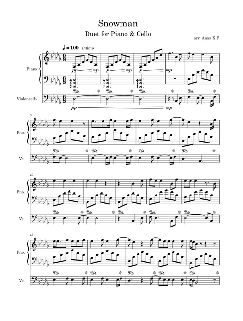 Snowman for Piano and Cello
