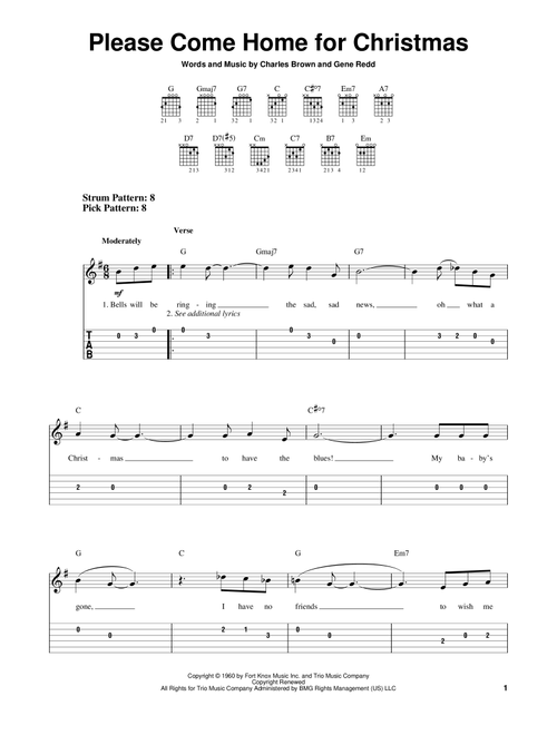 Please Come Home For Christmas - Josh Gracin (Easy Guitar with TAB)