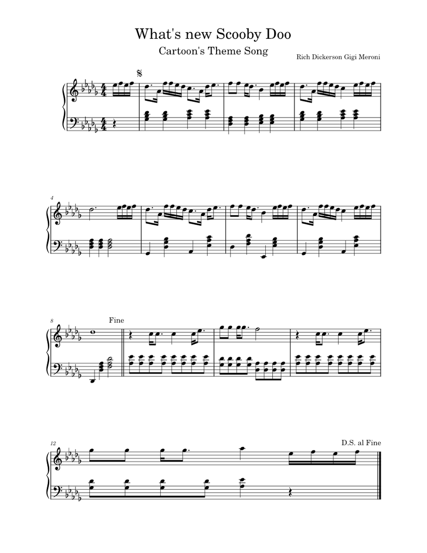 What's New Scooby-Doo – Simple Plan Sheet music for Piano (Solo ...