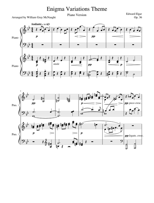 Enigma Variations Theme (2 Pianos) - Edward Elgar