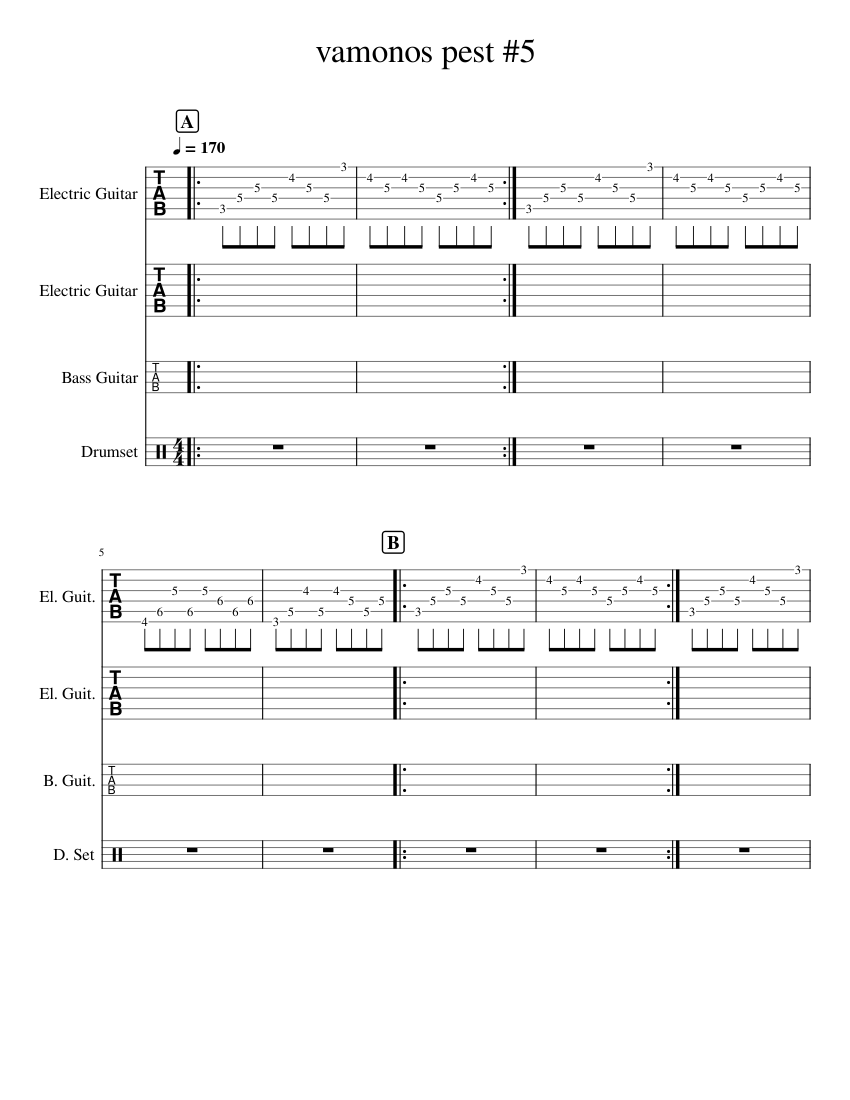 Pvg Score vp 5 wip Sheet music for Guitar, Bass guitar, Drum group (Mixed Quartet ...