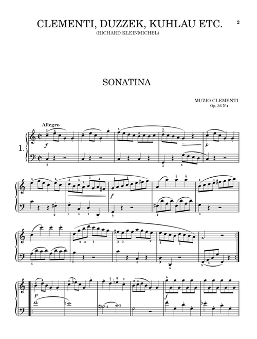 Sonatina op.1 – Muzio Clementi