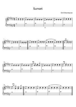 SUNSET Sheet Music for Piano (Solo) | MuseScore.com