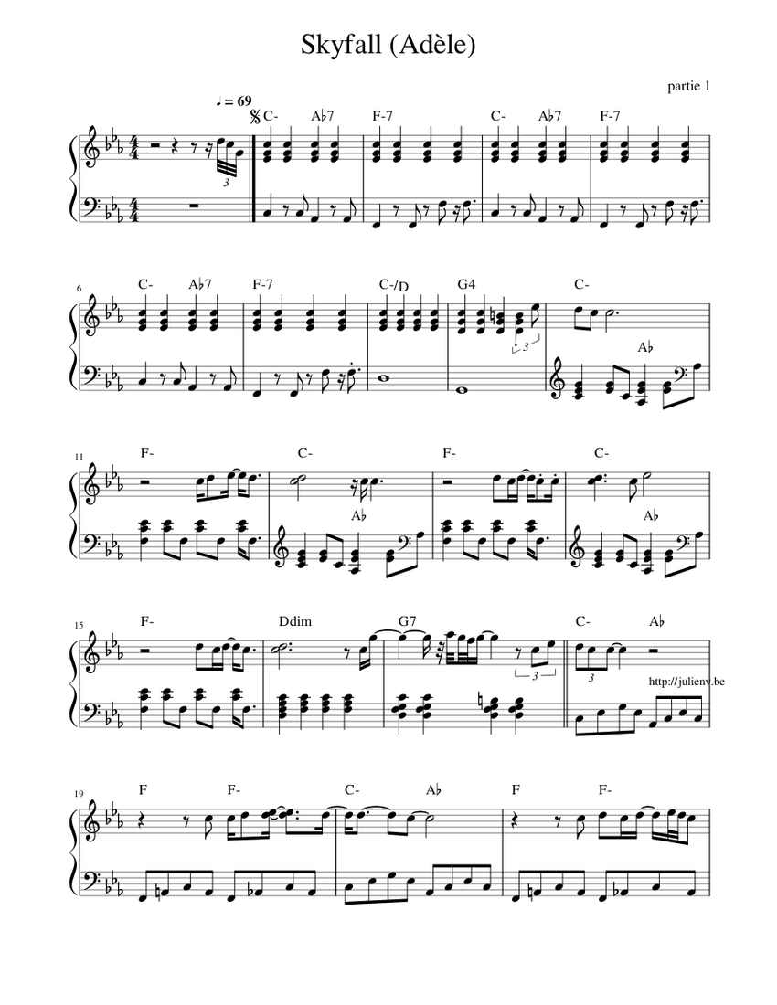 Adele Skyfall Sheet music for Piano (Solo)