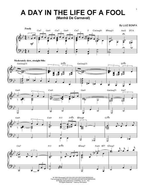 A Day In The Life Of A Fool (Manha De Carnaval) [Jazz version] (arr. Brent Edstrom) - Luiz Bonfa, Carl Sigman (Piano Solo)