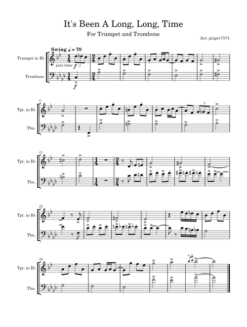 It's Been A Long, Long Time – Harry James It's Been A Long, Long Time – Trumpet & Trombone Duet