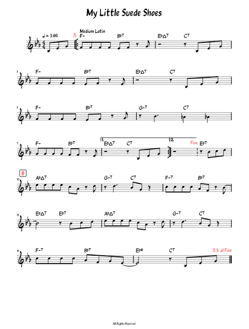 My Little Suede Shoes (Lead sheet)