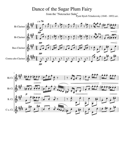 Dance of the Sugar Plum Fairy | Clarinet Quartet