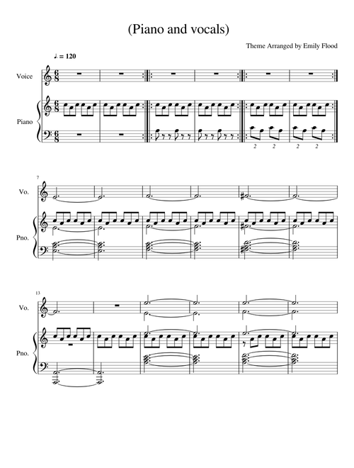 Alice's Theme: Vocal Trio and Piano Solo
