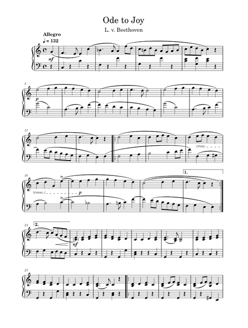 Ode to Joy – Ludwig Van Beethoven a.k.a. L. v. Beethoven