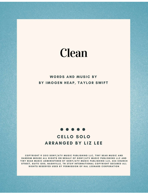 Clean (Arr. Liz Lee-Cellomoji) - Taylor Swift (Cello Solo)