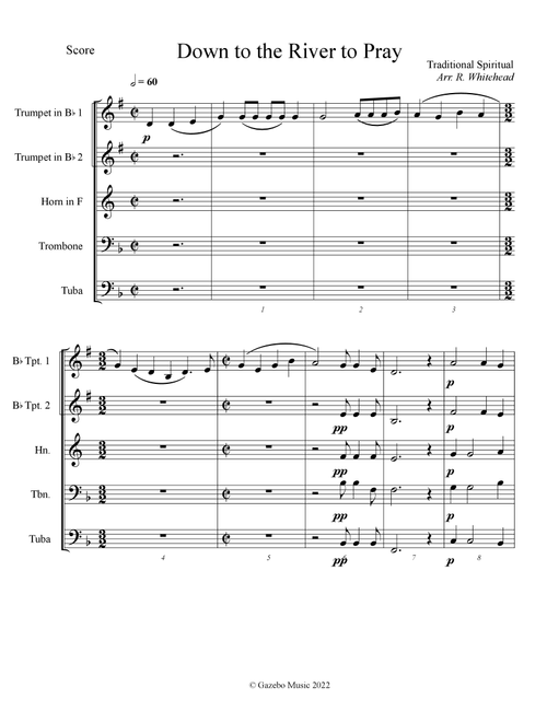 Down to the River to Pray (Arr. Robert Whitehead) (Brass Ensemble)