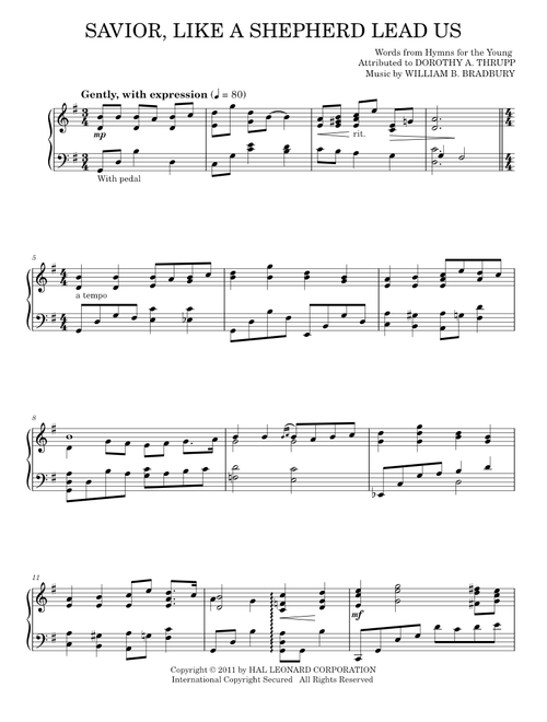 Savior, Like A Shepherd Lead Us - William B. Bradbury (Piano Solo)