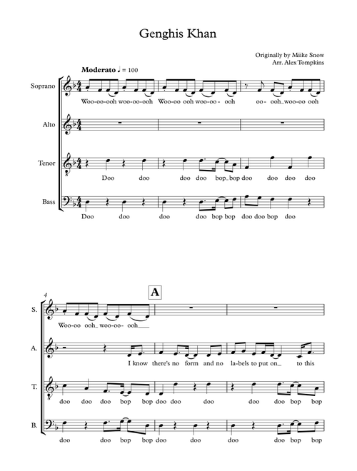Genghis Khan (Arr. Alex Tompkins) - Various (Choral, SATB)
