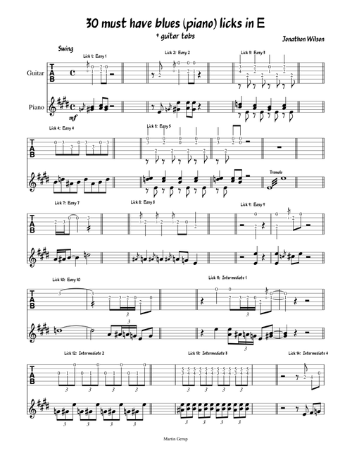 30 must have blues licks in E