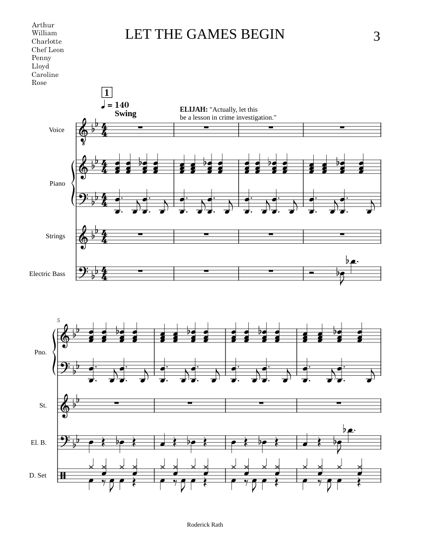 #3 - Let the Games Begin Sheet music for Piano, Vocals, Female, Male ...