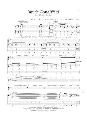 Free Skid Row sheet music | Download PDF or print on MuseScore.com