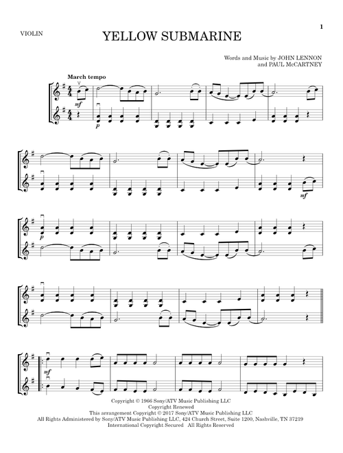 Yellow Submarine - The Beatles (Violin Duet)