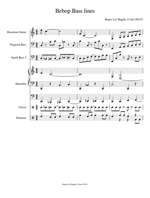 Bebop Bass lines self-similar