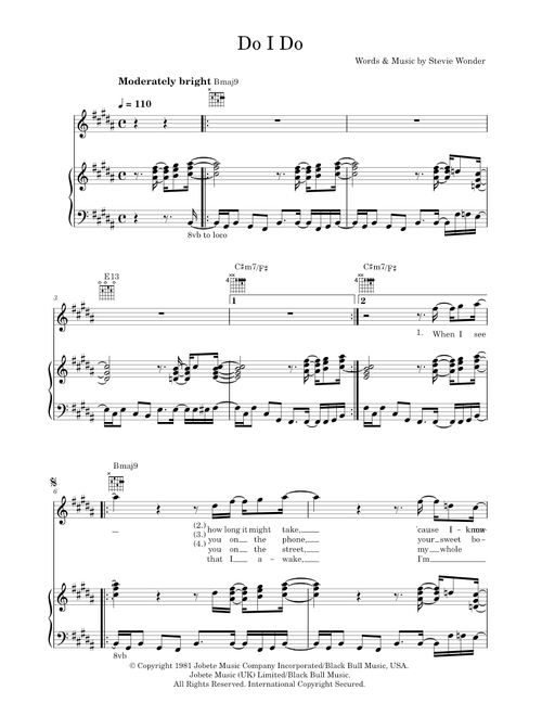 Do i do - Stevie Wonder (Piano-Vocal-Guitar (Piano Accompaniment))