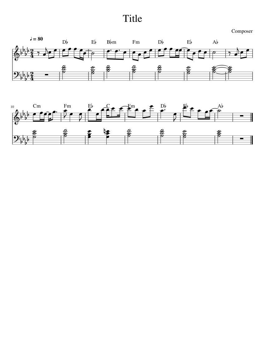 Melody Sheet music for Piano (Solo) Easy | Musescore.com