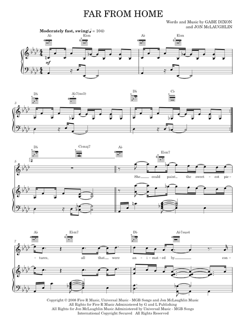 Far From Home - The Gabe Dixon Band (Piano-Vocal-Guitar)
