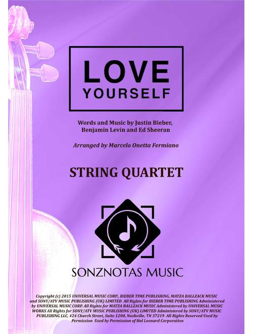 Love Yourself (Arr. Marcelo Onetta Fermiano) - Justin Bieber (String Quartet)