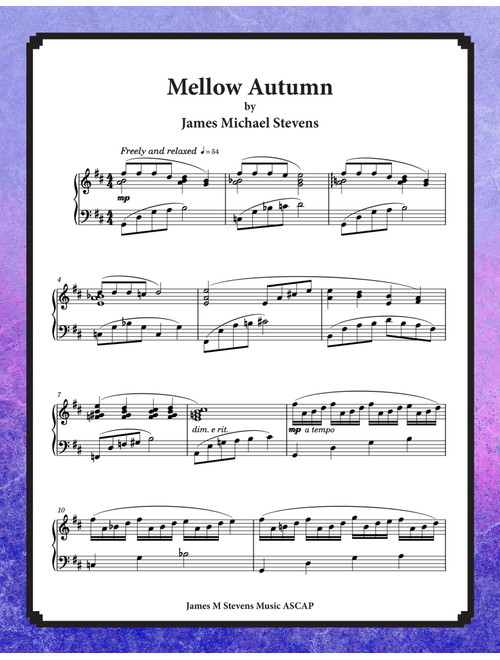 Mellow Autumn - Slow Jazz Piano (Arr. James Michael Stevens) (Piano Solo)