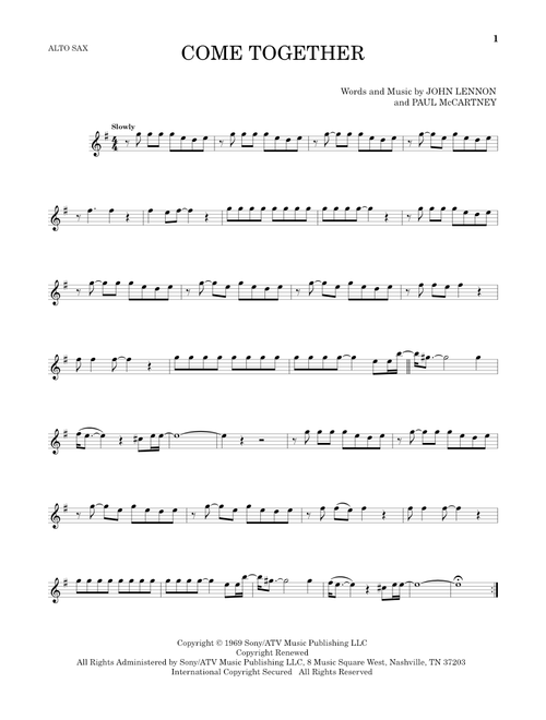 Come Together - The Beatles (Alto Sax Solo)