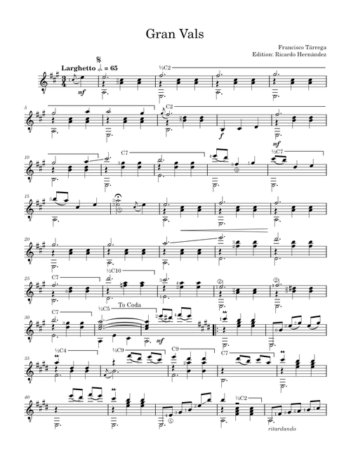Gran Vals – Francisco Tárrega