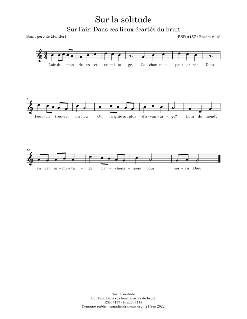 118-Sur la solitude Sheet music for Piano (Solo) Easy | Musescore.com