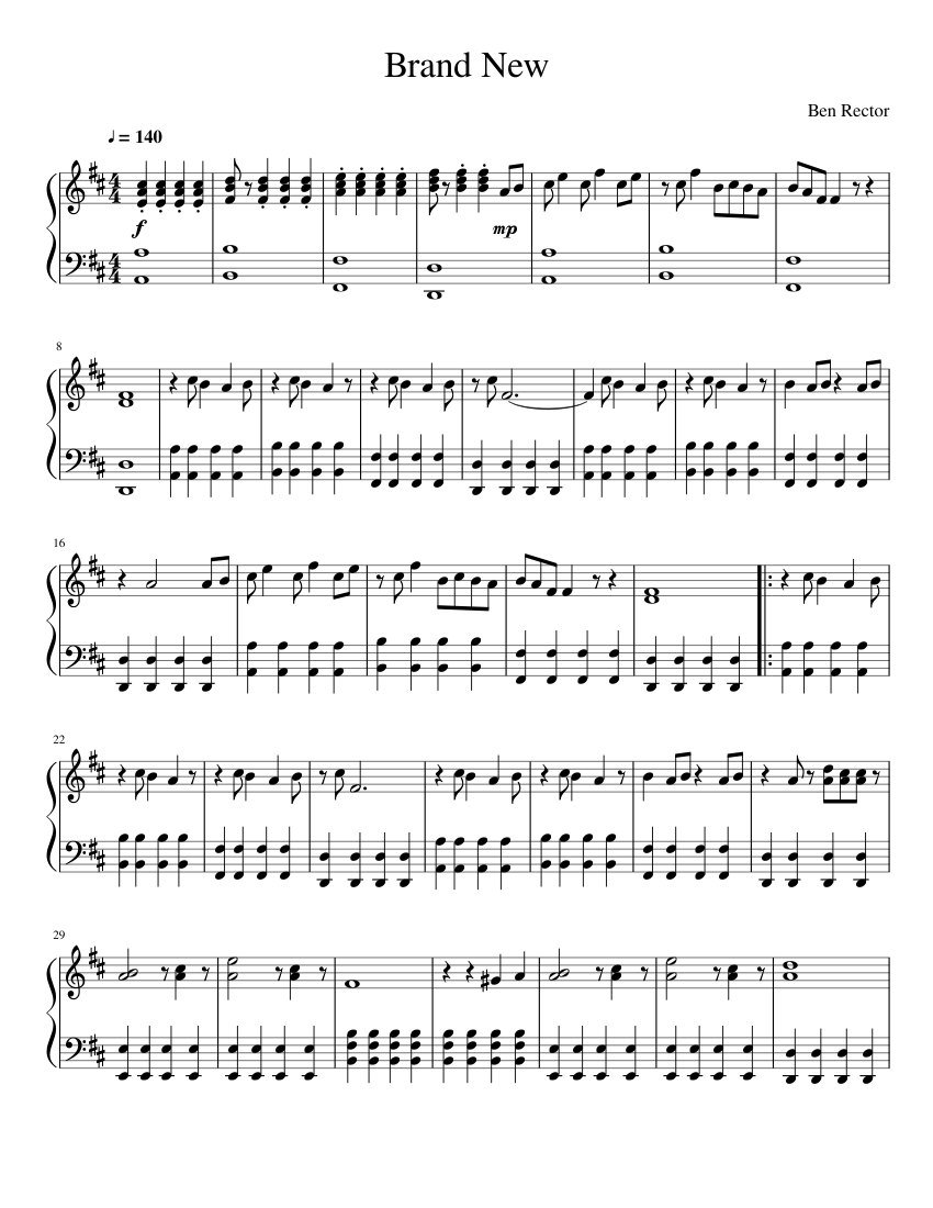Brand New Sheet Music for Piano (Solo) easy | MuseScore.com
