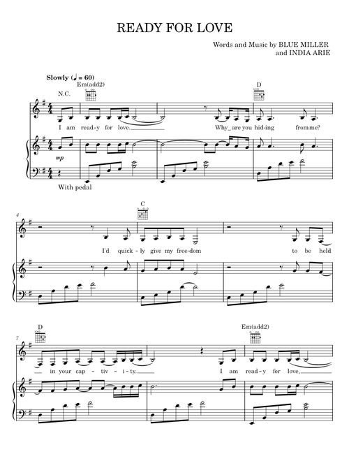 READY FOR LOVE - BLUE MILLER