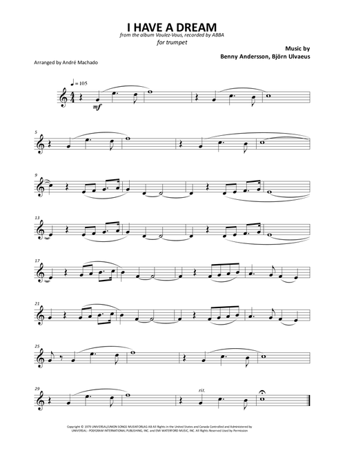 I Have A Dream (Arr. André Machado) - ABBA (Trumpet Solo)