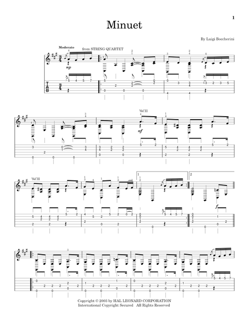 Minuet - Luigi Boccherini (Solo Guitar)