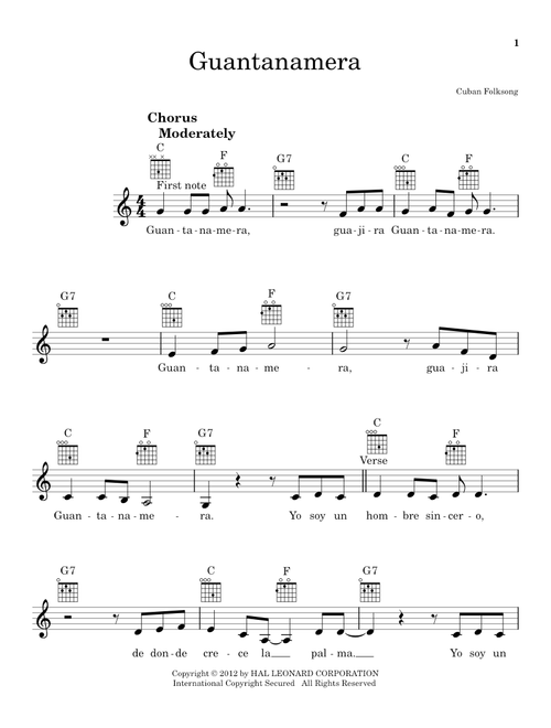 Guantanamera - Cuban Folksong (Ukulele)