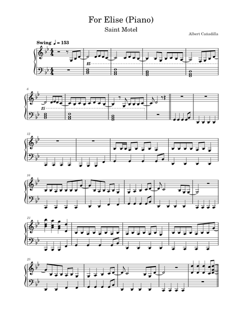 For elise – Saint Motel (Piano cover)