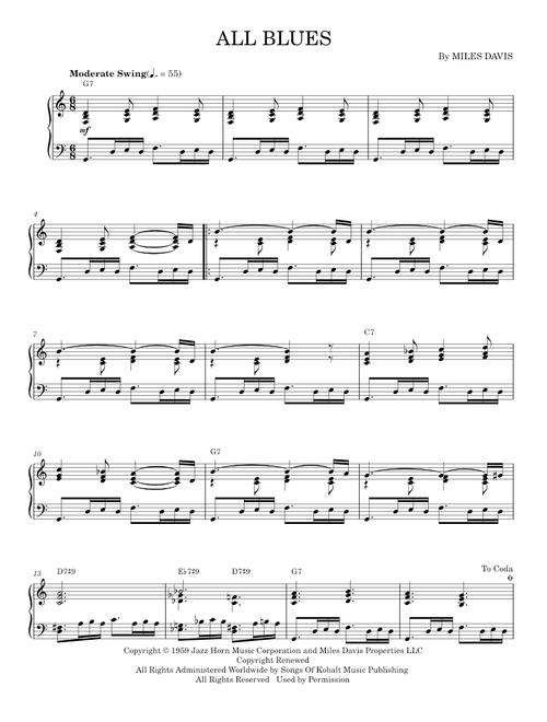 All blues - Miles Davis (Piano Solo)