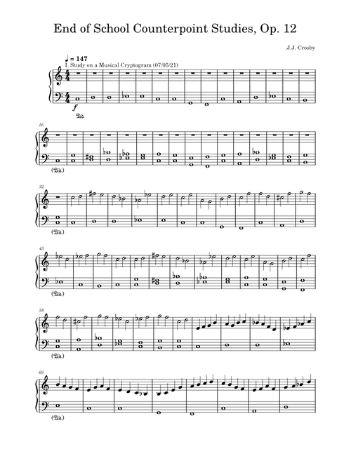 End of School Counterpoint Studies, Op. 12 - .J.J. Crosby
