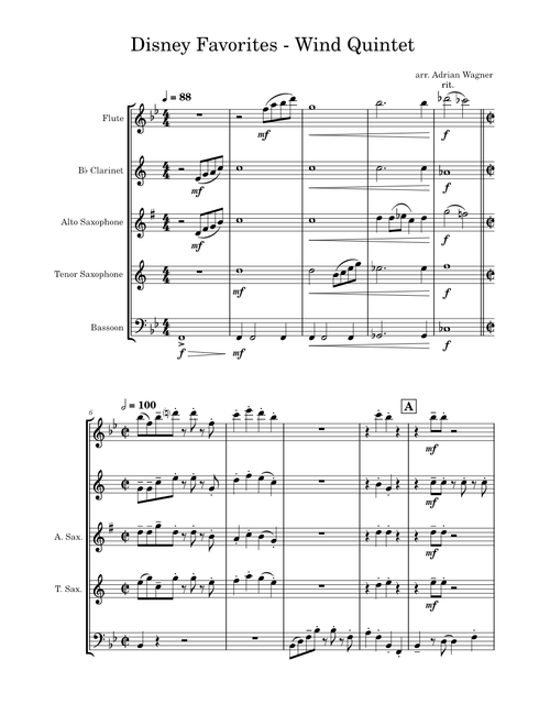 Disney Favorites - Chamber Ensemble arr. Adrian Wagner